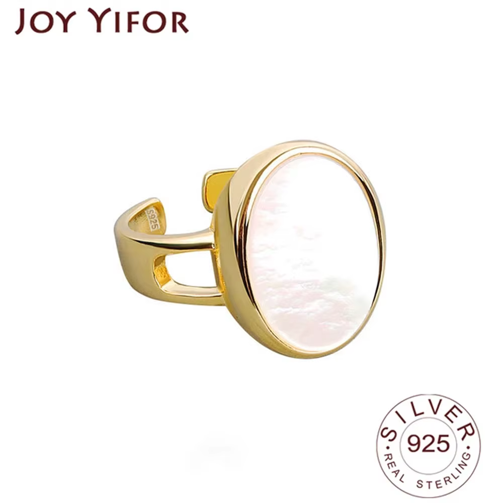 Bague en pierre narfaite à la main pour documents en argent, conception simple, rétro, ouverture en 