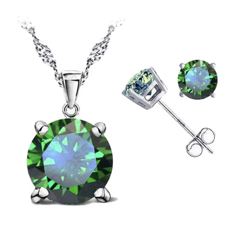 Bonne qualité 925 en argent Sterling couleur ensembles de bijoux pour femme classique griffe réglage