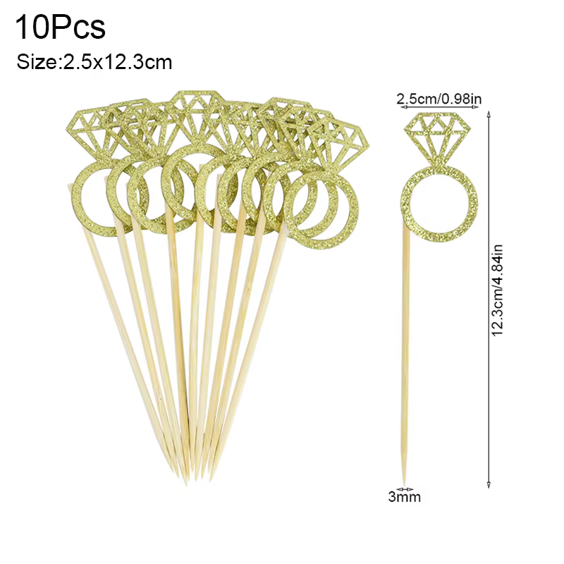 Toppers de gâteau Chi en diamant scintillant, fête d'enterrement de vie de jeune fille, Miss To Mrs,