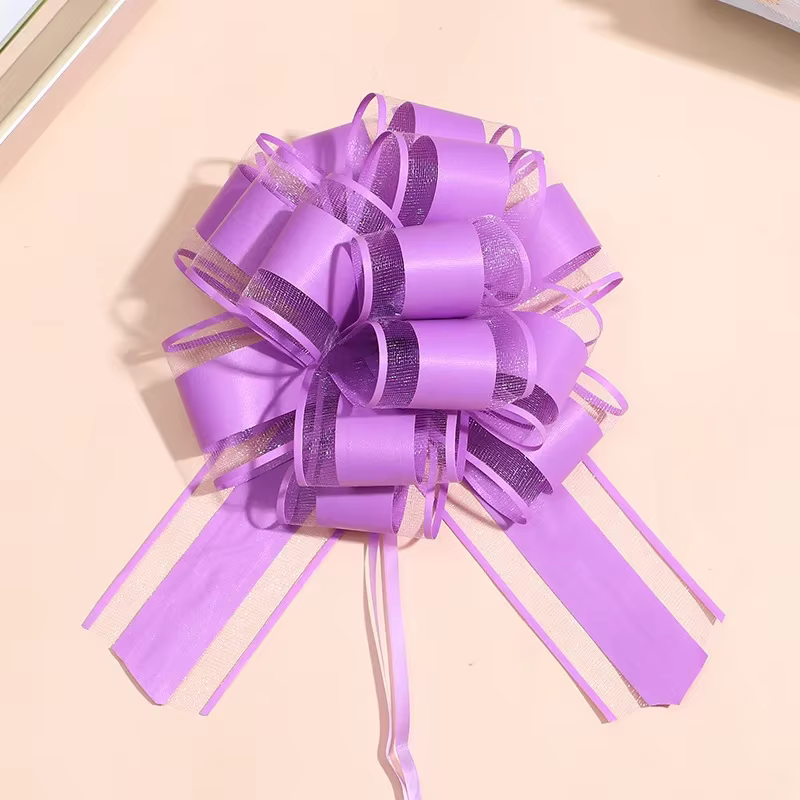 5 pièces Nœuds de voiture de mariage en ruban, ornements pour emballage cadeau, décoration de chaise