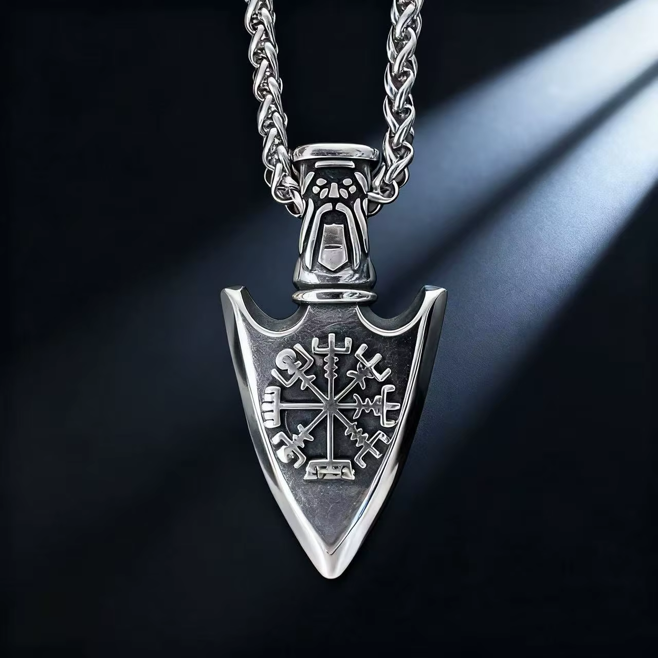 HNSP – collier avec pendentif en acier inoxydable 316L, Style Viking, nœud nordique d'Odin, Rune, ac