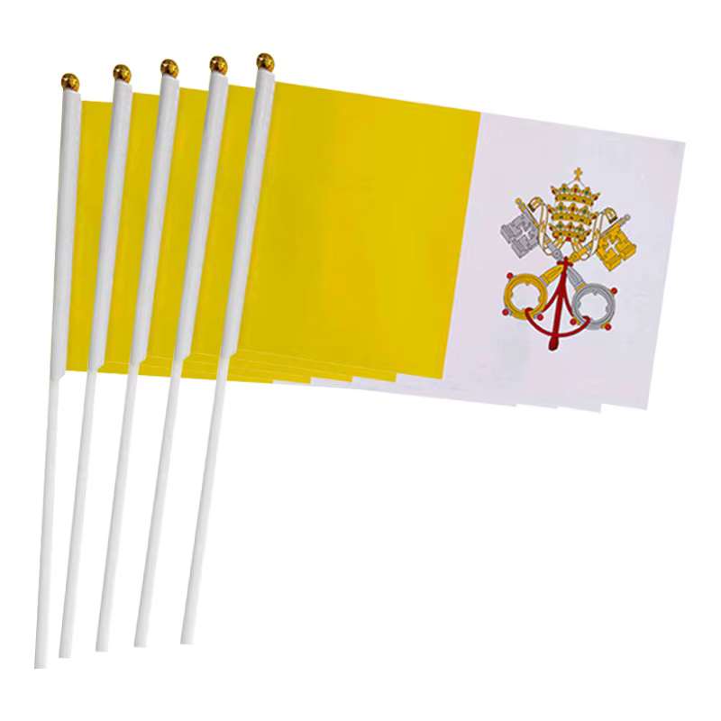 Xvggdg-Drapeau à Main Vatican, 100 Pièces, 14x21cm, Promotion, Vente en Gros, Petit, Sensation Natio