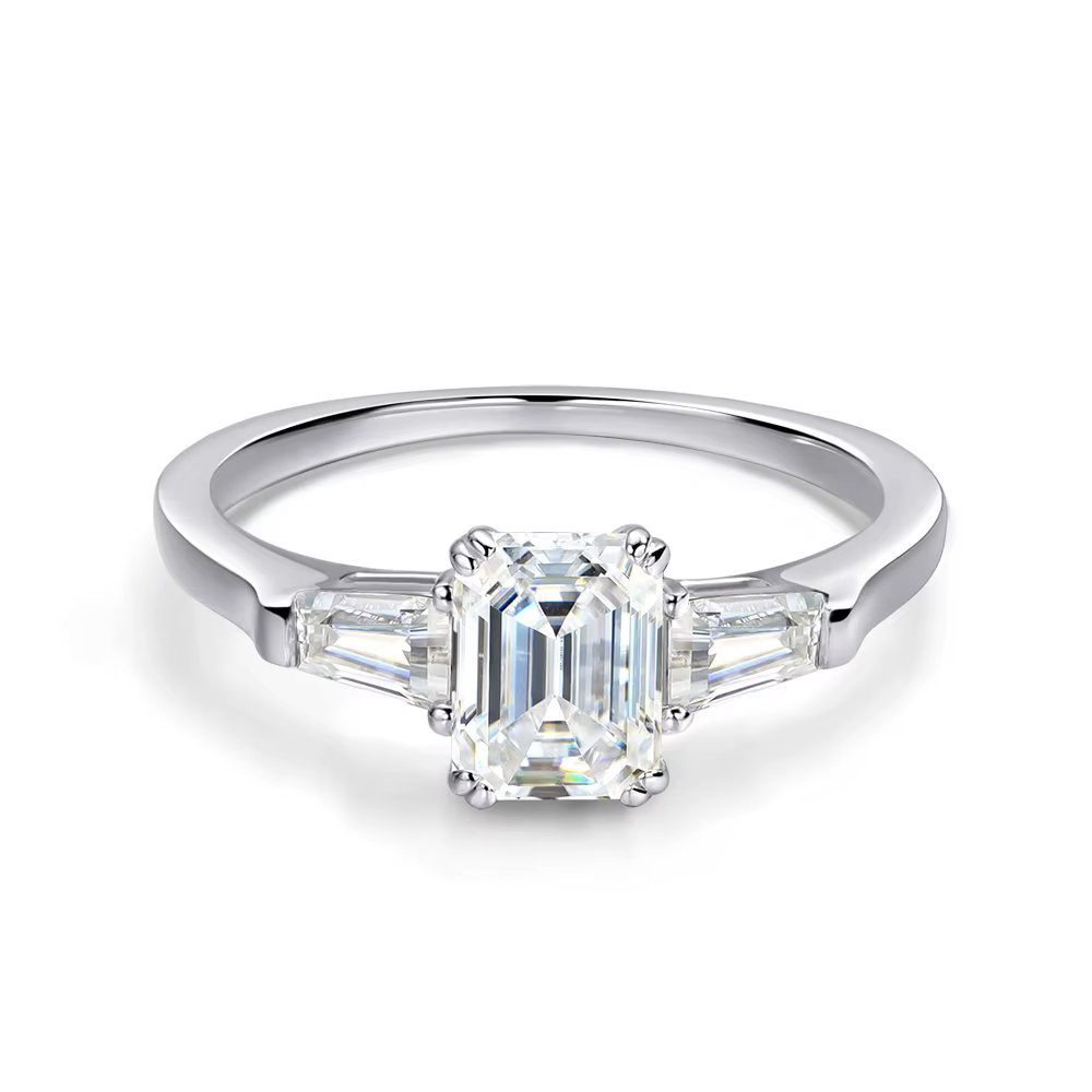 OEVAS – bague en Moissanite pour femmes, couleur émeraude, pour mariage, fiançailles, fête, 100% arg