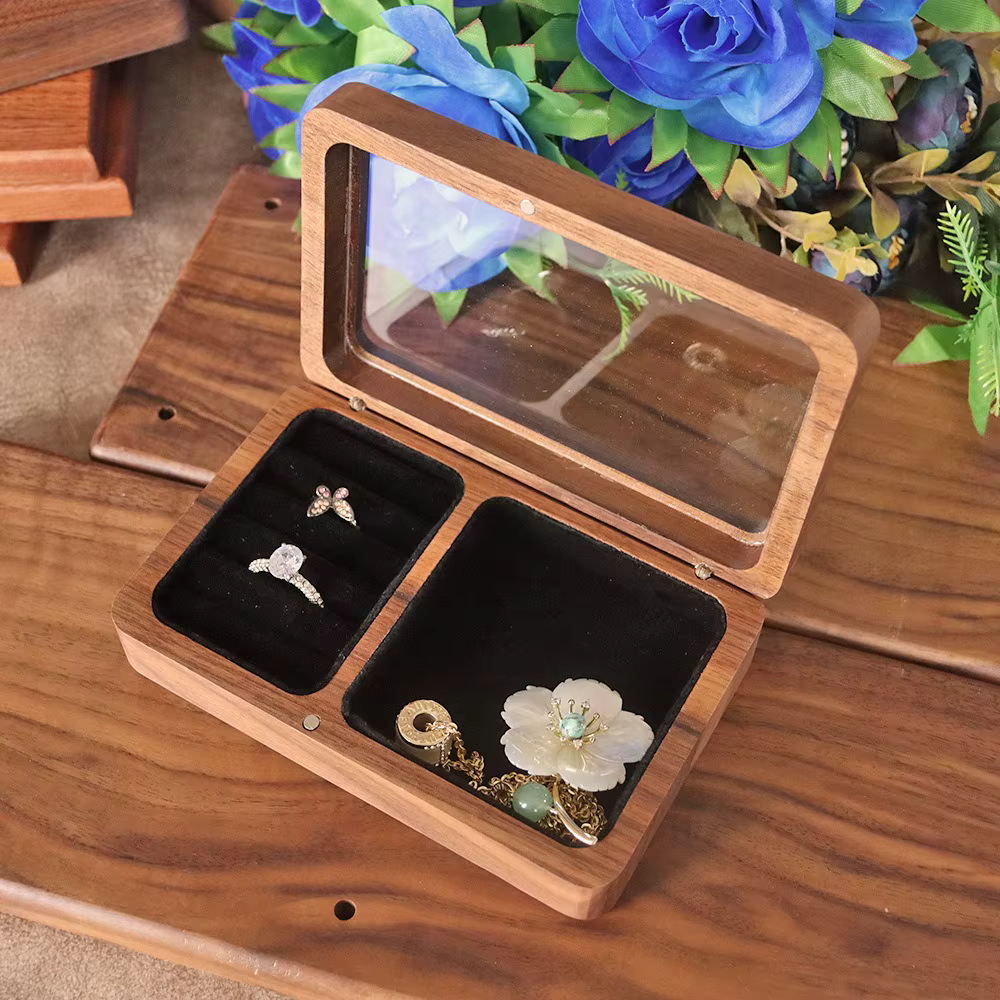 Boîte de rangement anti-poussière pour bijoux femme, accessoires, coffret cadeau anniversaire couple