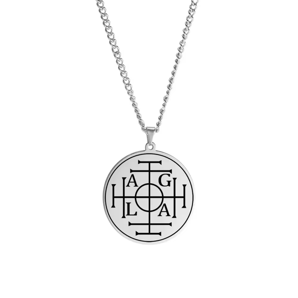 LIKGREAT Acier inoxydable hommes collier roue de Fortune joint de Protection AGLA salomon kabbale am