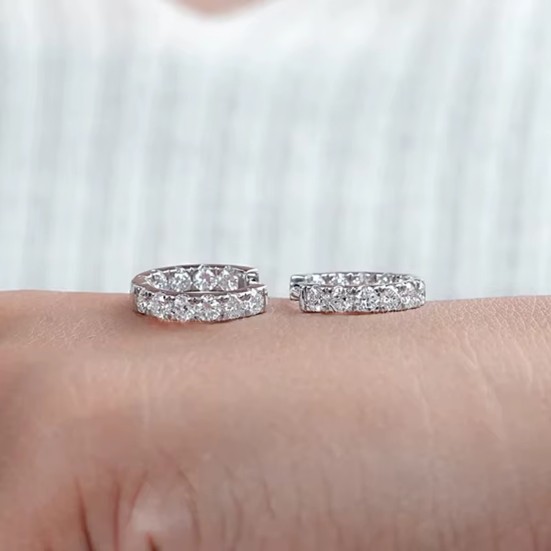OXTAO Boucles d'oreilles créoles vintage en moissanite, design unique, bijoux de fête, cadeaux, plaq