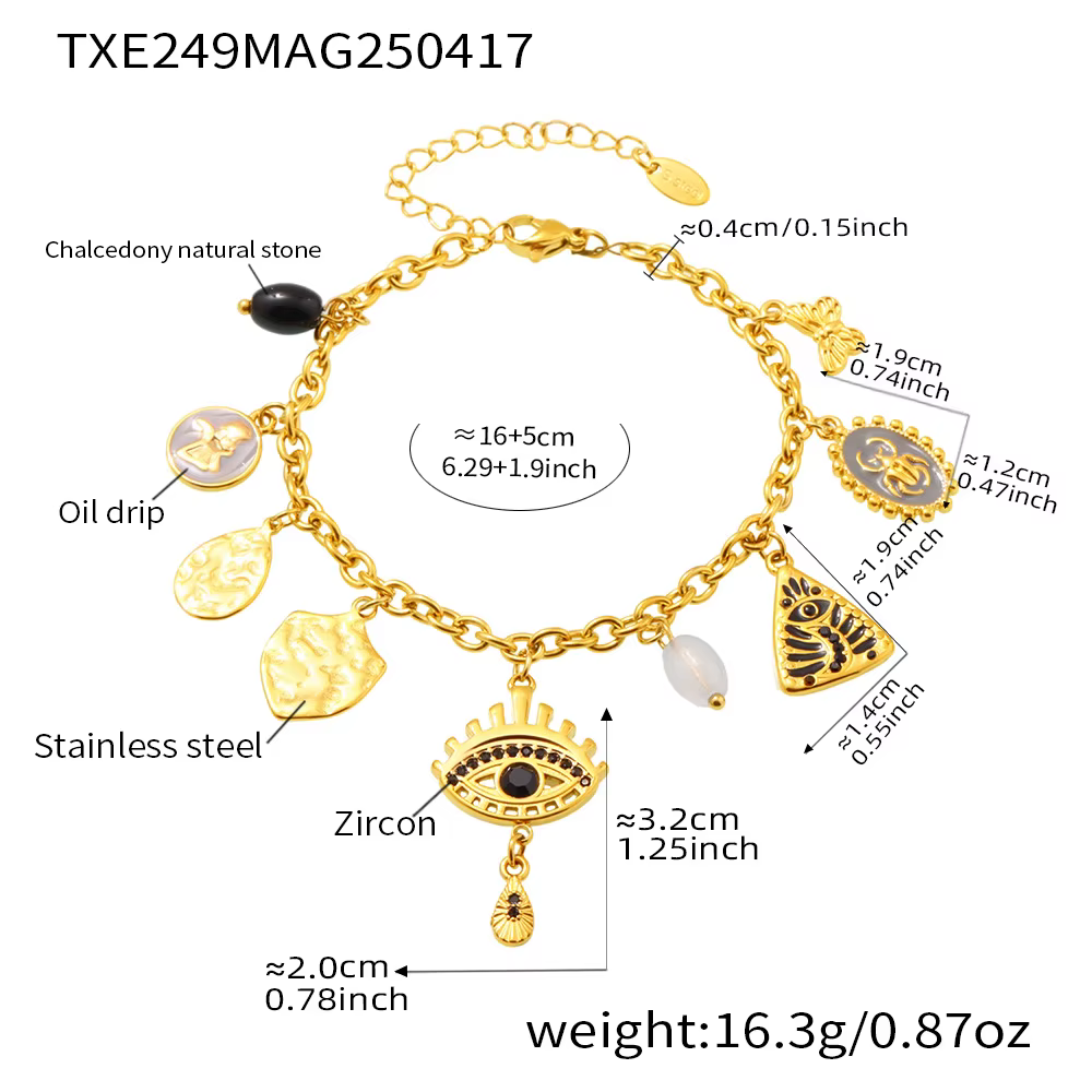 Liora – collier et Bracelets pour femmes, en acier inoxydable, Zircon, mauvais yeux, papillon, Textu
