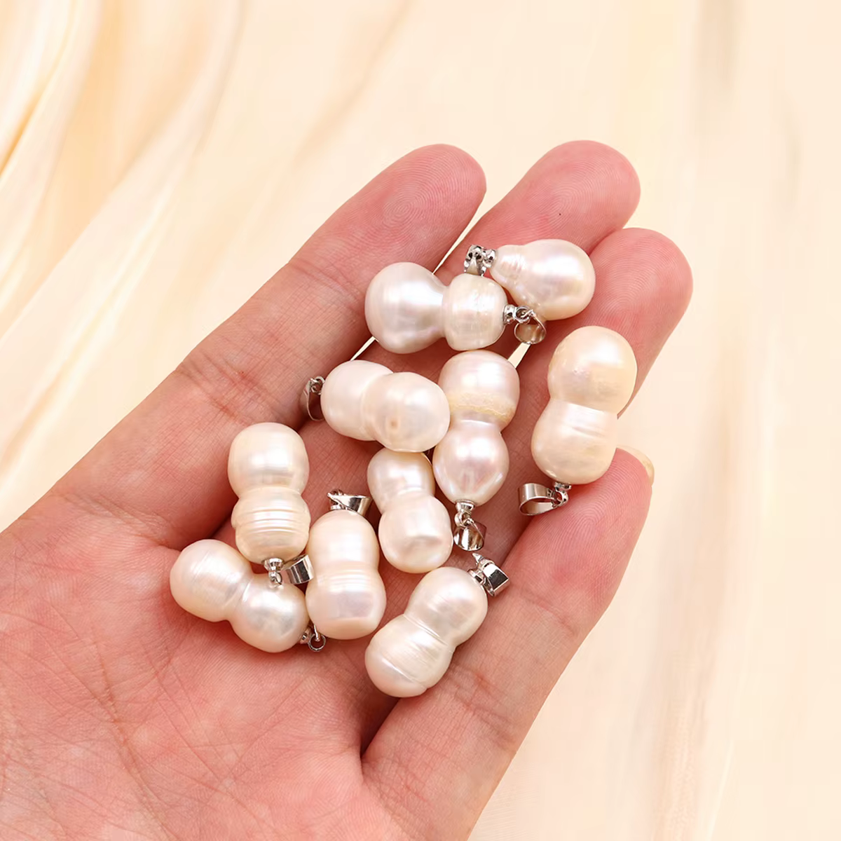 Pendentif baroque en forme de cacahuète, perle d'eau douce naturelle, pour la fabrication de bijoux,