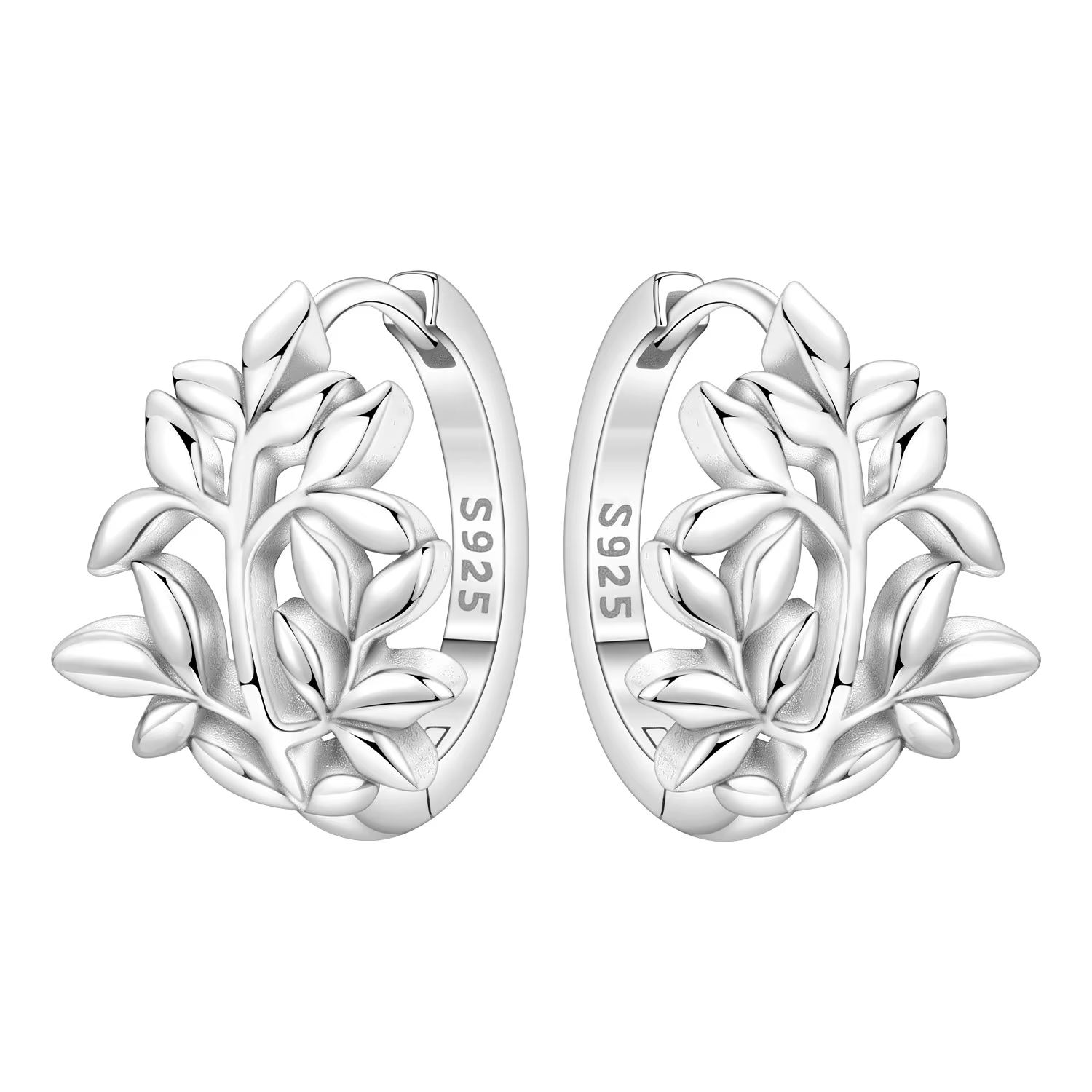 Orstarry Original 925 en argent Sterling bleu Iris fleur boucles d'oreilles femmes cerceau boucle d'