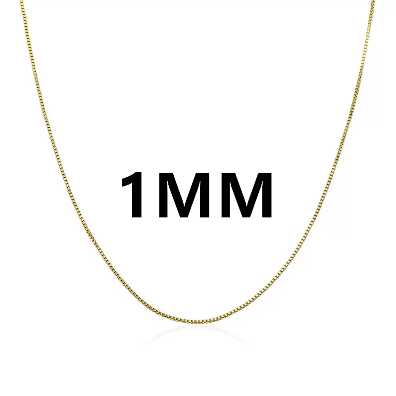 Collier en argent sterling 925 plaqué or, chaîne fine de 1 mm, bijoux raffinés, cadeau de fiançaille