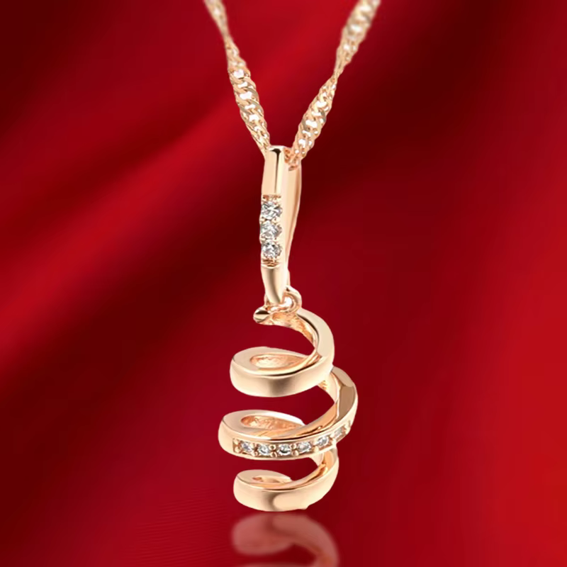 Wbmqda – pendentif et collier géométriques simples pour femmes, couleur or Rose 585, accessoires de 