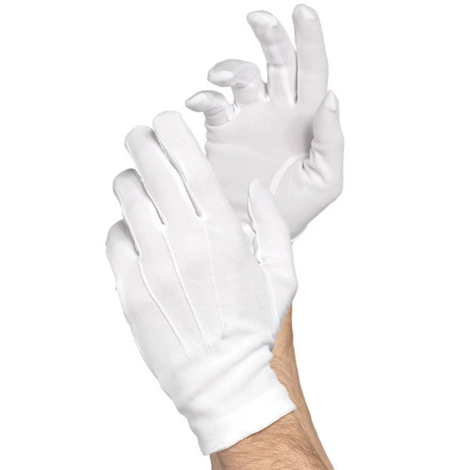 1 paire de gants en coton blanc pour hommes, uniforme de smoking formel, garde d'honneur, défilé, Co