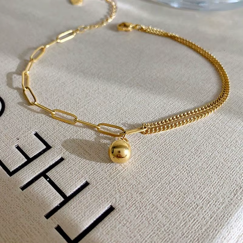 ANENJERY-Bracelet de oral ille avec Pendentif en Or pour Femme, Bijou Y2K ChimAdjustable