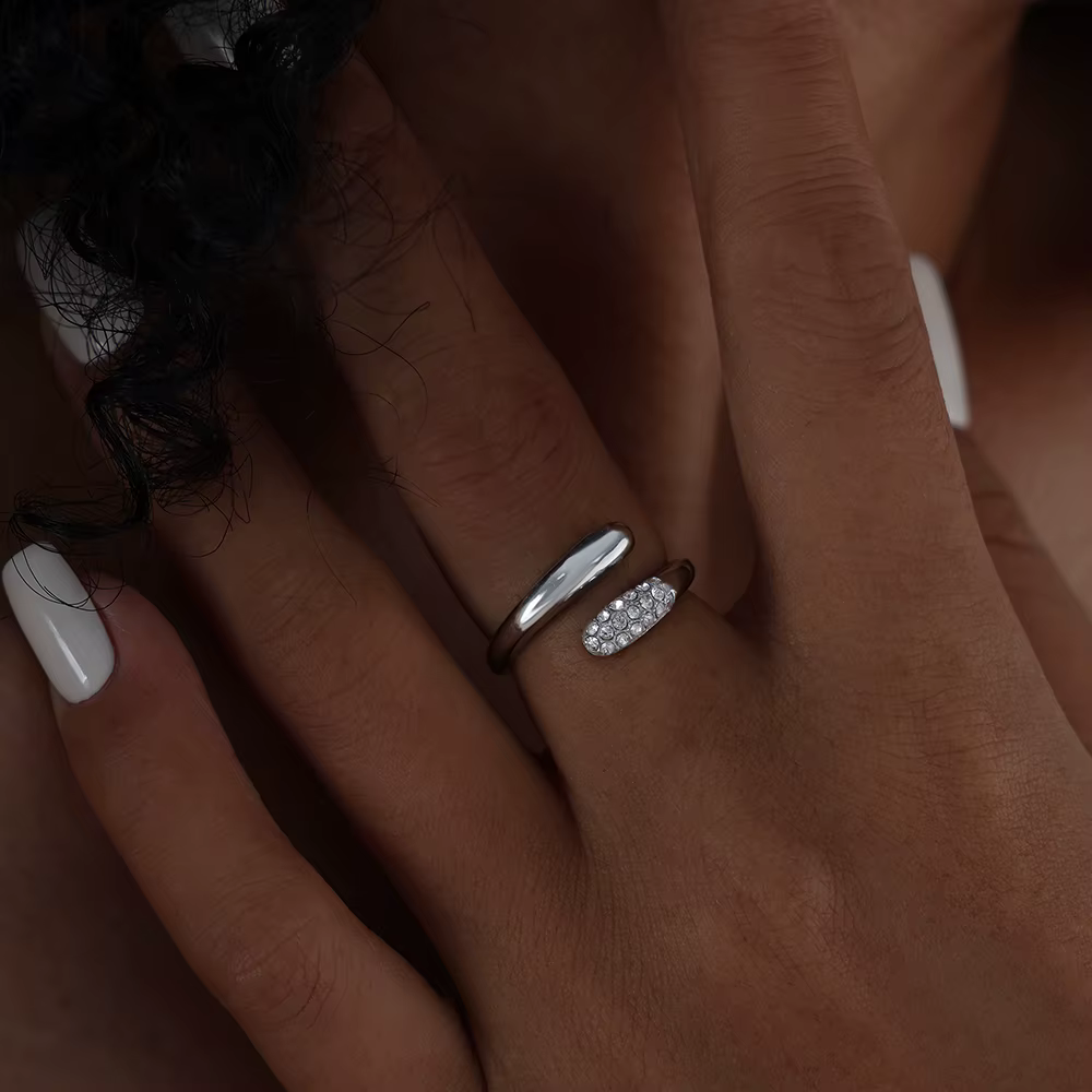 Nouvelle bague réglable pour femme, style médiéval, motif serpent, incrustée de serpents aquatiques