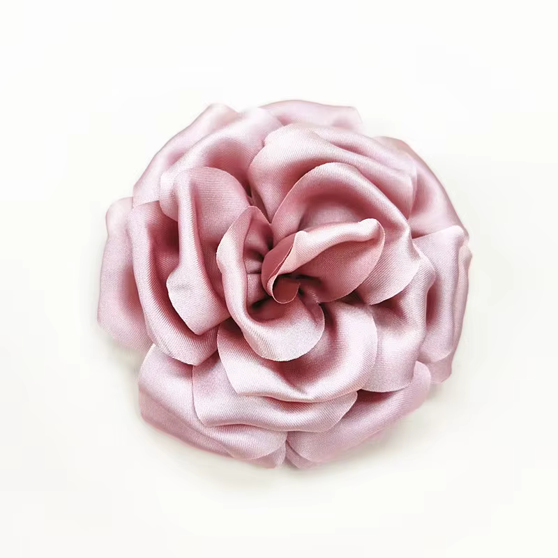 Fleur 3D en tissu satiné de 10 cm pour décoration de mariage, accessoires de cheveux faits main, bro