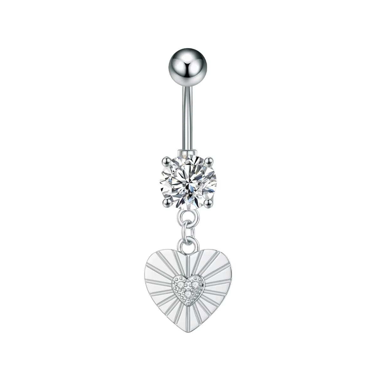 14G Long incurvé pendant Nombril Umbigo pour femmes filles goutte d'eau fleur pendentif Sexy nombril