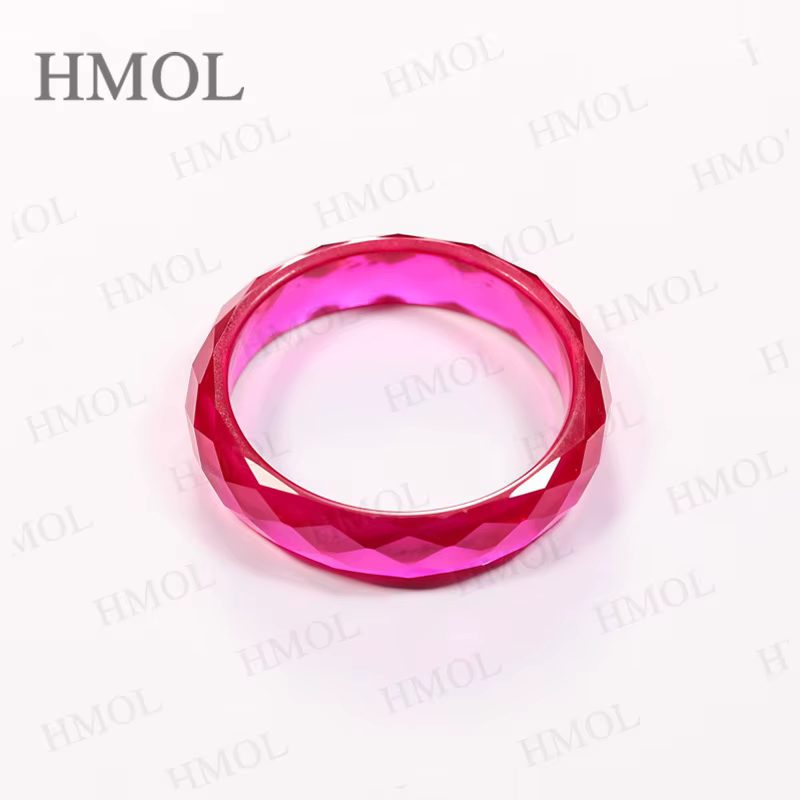 Bague en pierre précieuse rubis Moissanite personnalisée, coupe ronde, pleine taille, Design unisexe