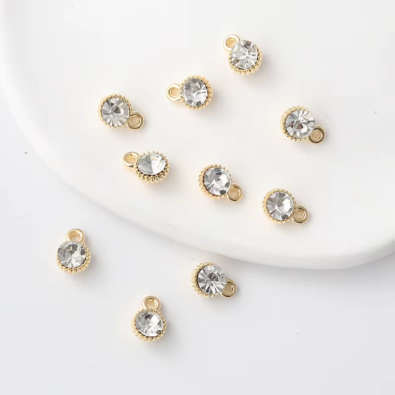 Breloques en diamant et émail, 10 pièces, couleur or, beaux pendentifs pour la fabrication de résult