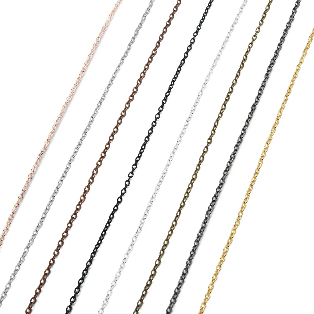 Chaîne de collier plaquée or/argenté/Bronze/noir, 5-10yards, pour la fabrication de bijoux, chaînes