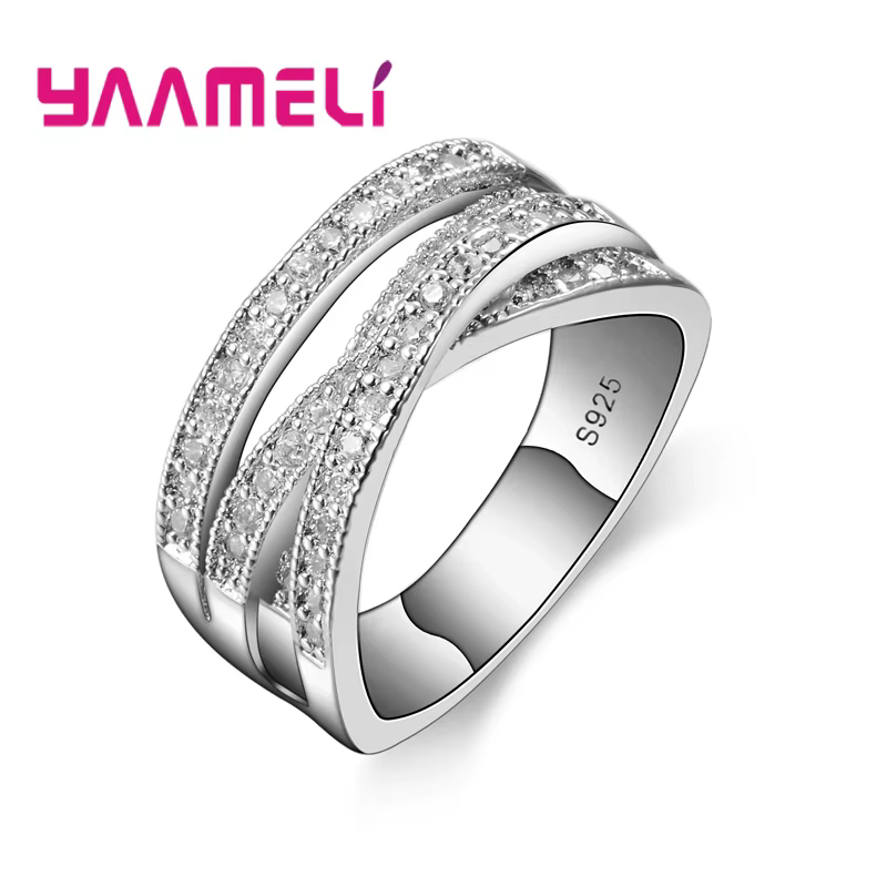 Bagues de mode pour femmes et hommes en argent sterling 925 avec incrustation de cristal, bijoux Dro