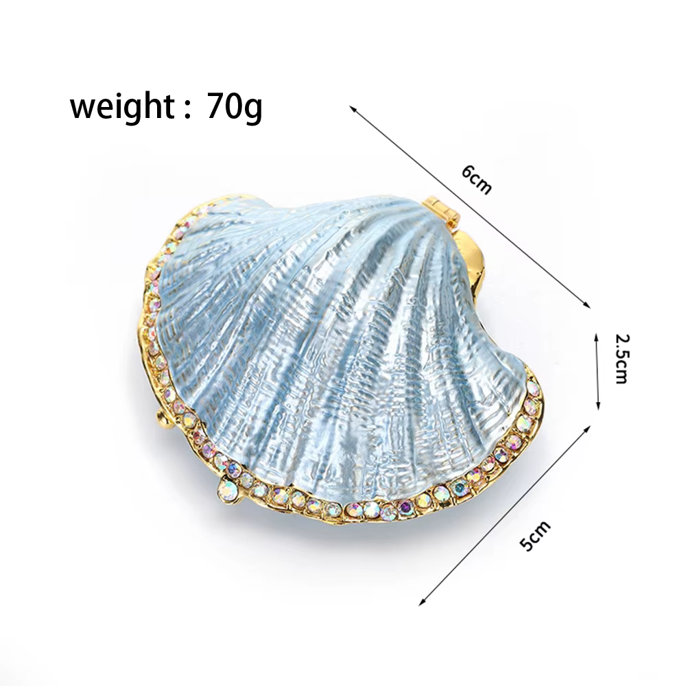 Boîte à bijoux à charnière en coquillage de perles, porte-bague en strass, étui à cosmétiques, cadea