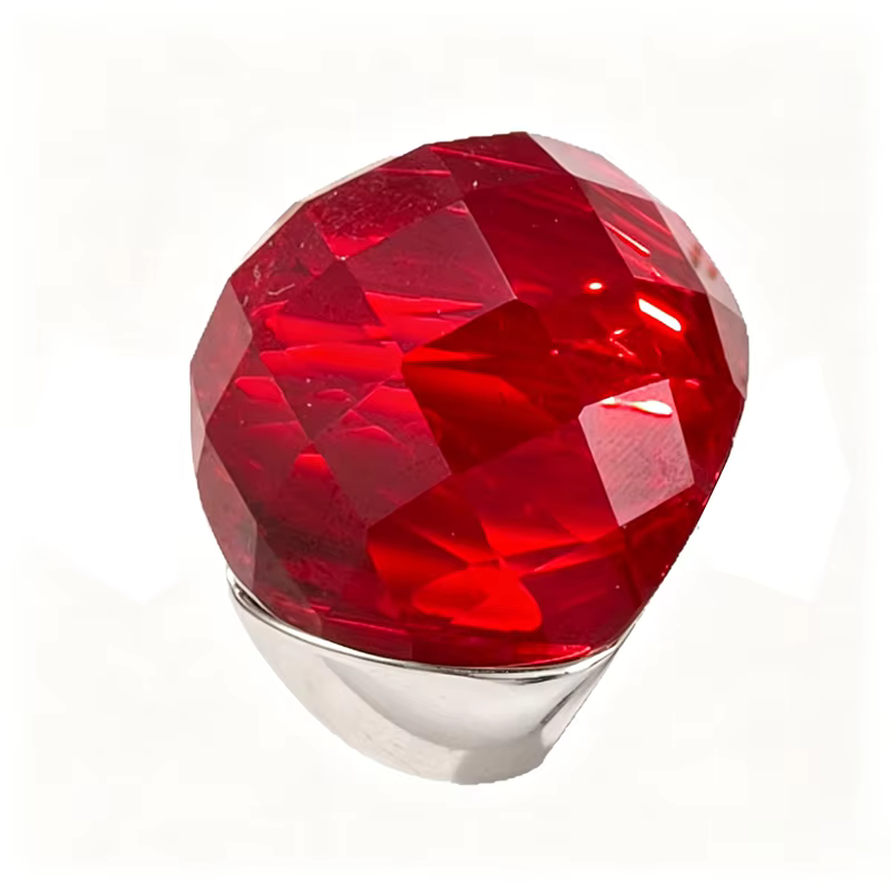 Grand anneau de luxe Vintage en pierre rouge et bleue pour femmes, bague de Cocktail plaquée or, bij