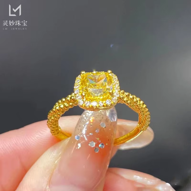 Bague en or véritable 24 carats pour femme, ajustable, en or Au9999, bague bonbon tendance, cadeau p