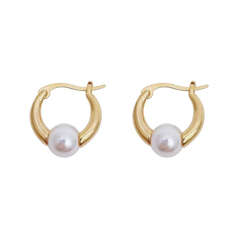 PONYKISS – boucles d'oreilles en perles couleur or pour femmes, bijoux géométriques à la mode, acces