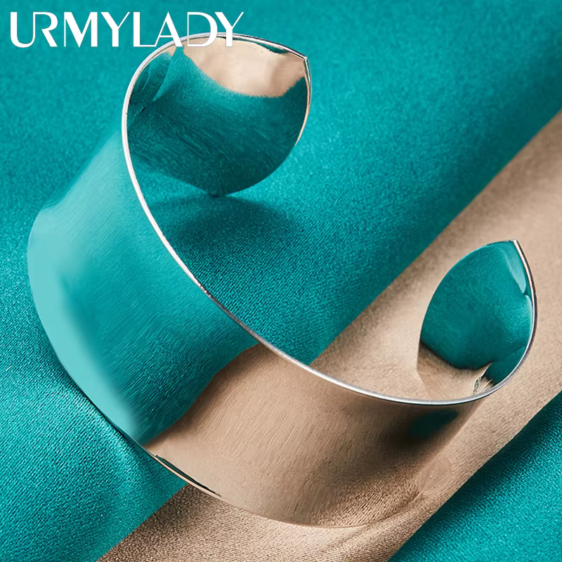 URMYLADY – bracelet en argent Sterling 925 pour femme et homme, bijou de bonne qualité, couleur unie