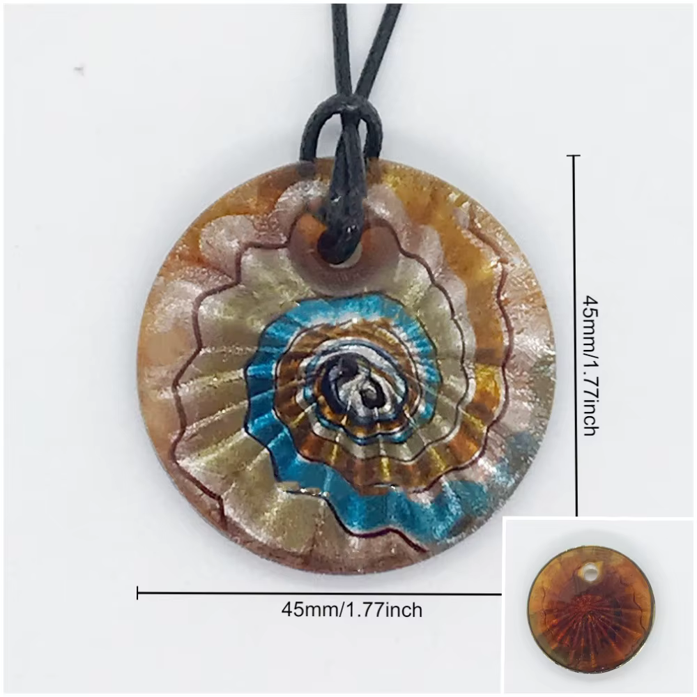 Nouveaux bijoux faits à la main en verre de Murano, pendentif rond à motif décoratif adapté aux cade