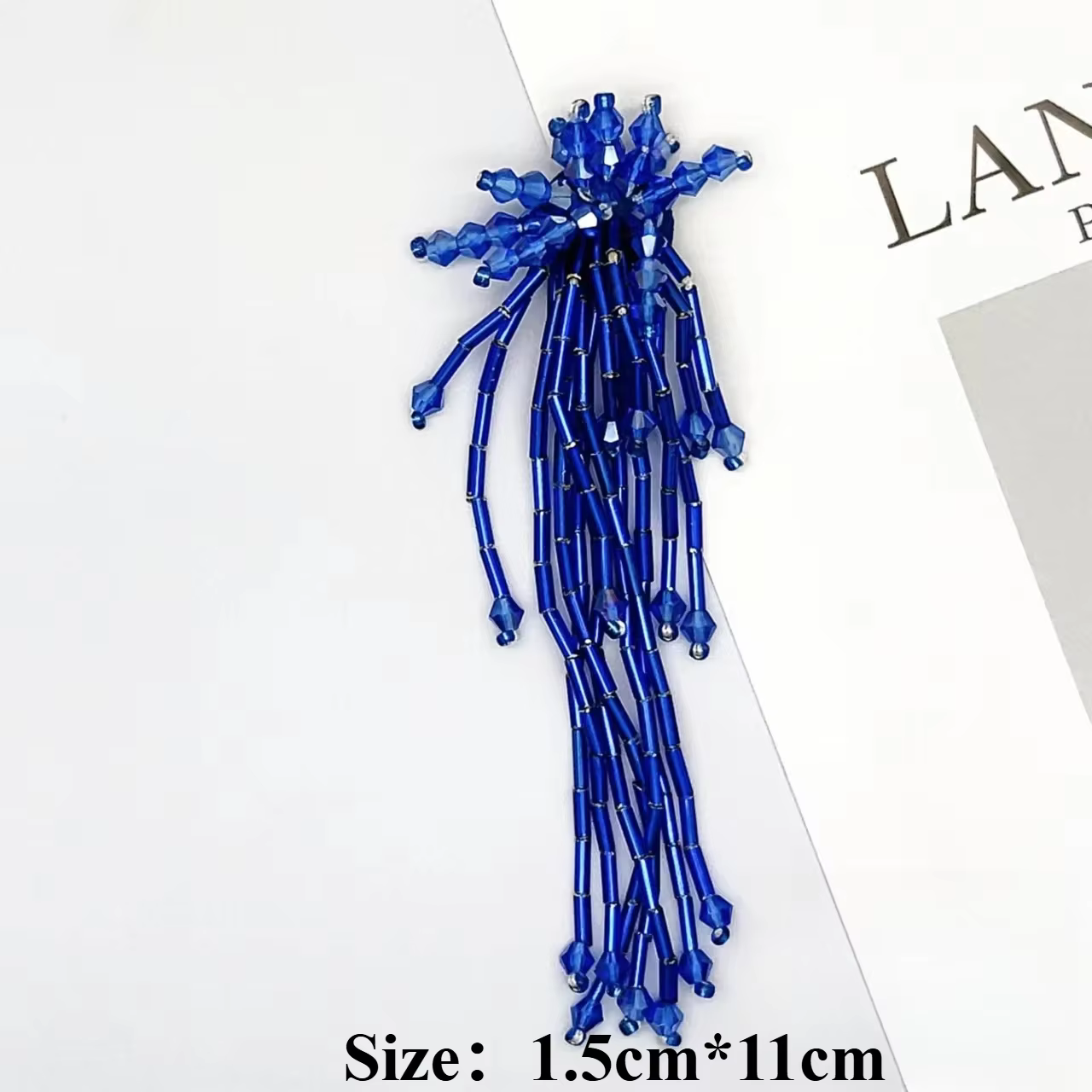 Fleur de collier à franges en cristal perlé fait à la main, broches pour hommes et femmes, oreilles 