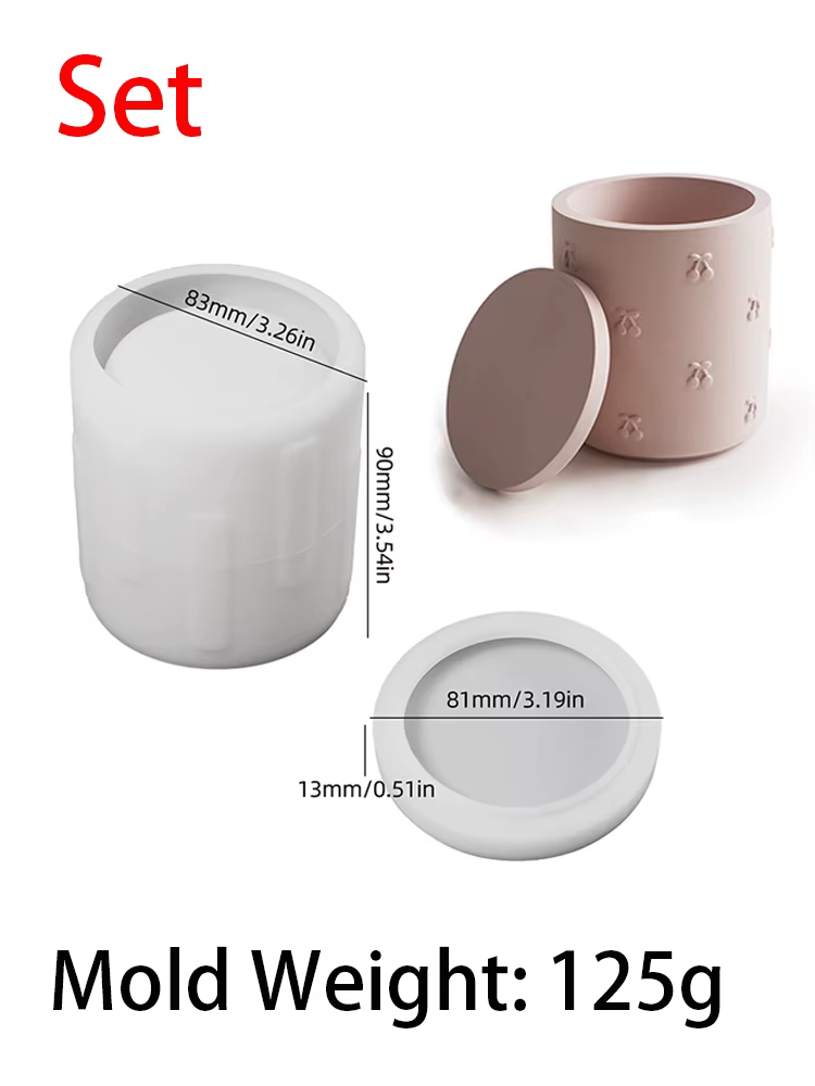 Avec couvercle boîte de rangement de bijoux moule en Silicone bricolage cerises coeur pot de bougie 
