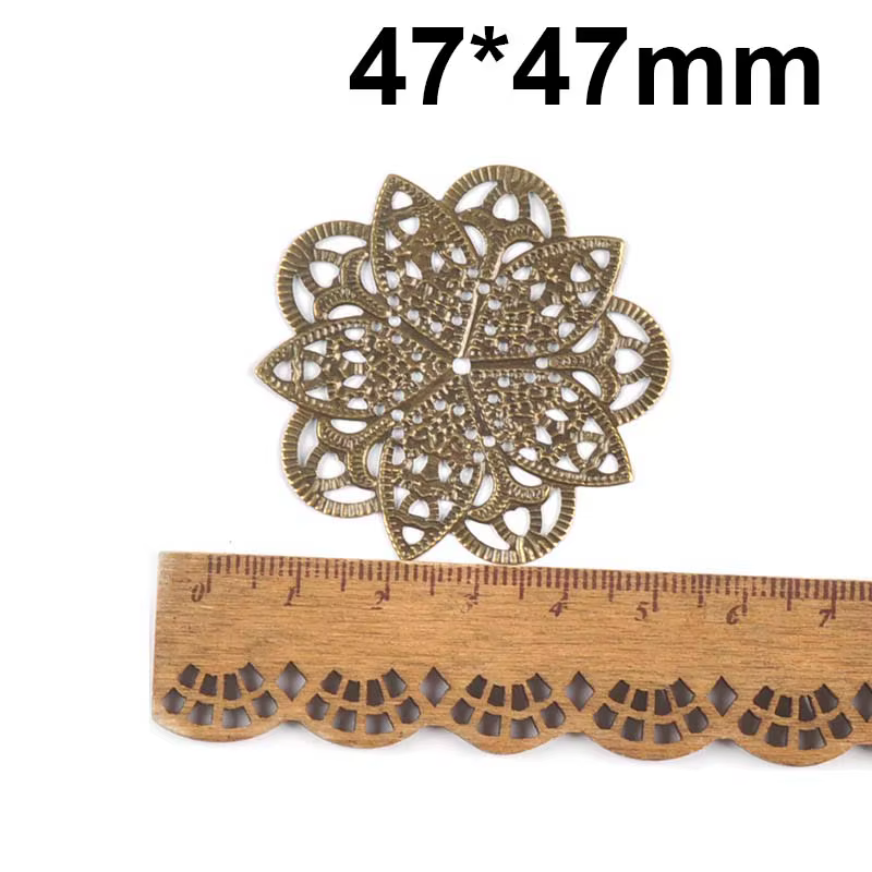 Connecteurs en filigrane à motifs floraux ronds, fournitures d'artisanat en métal pour la fabricatio