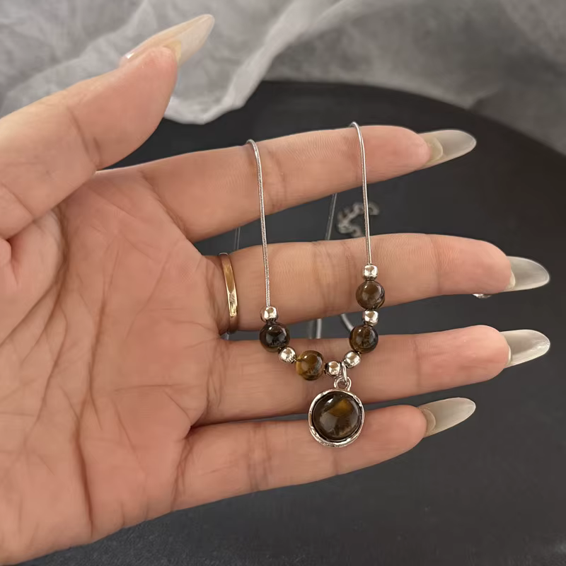 Collier pendentif soleil en pierre Double couche Vintage, bijoux pour femmes, Style Vintage à la mod