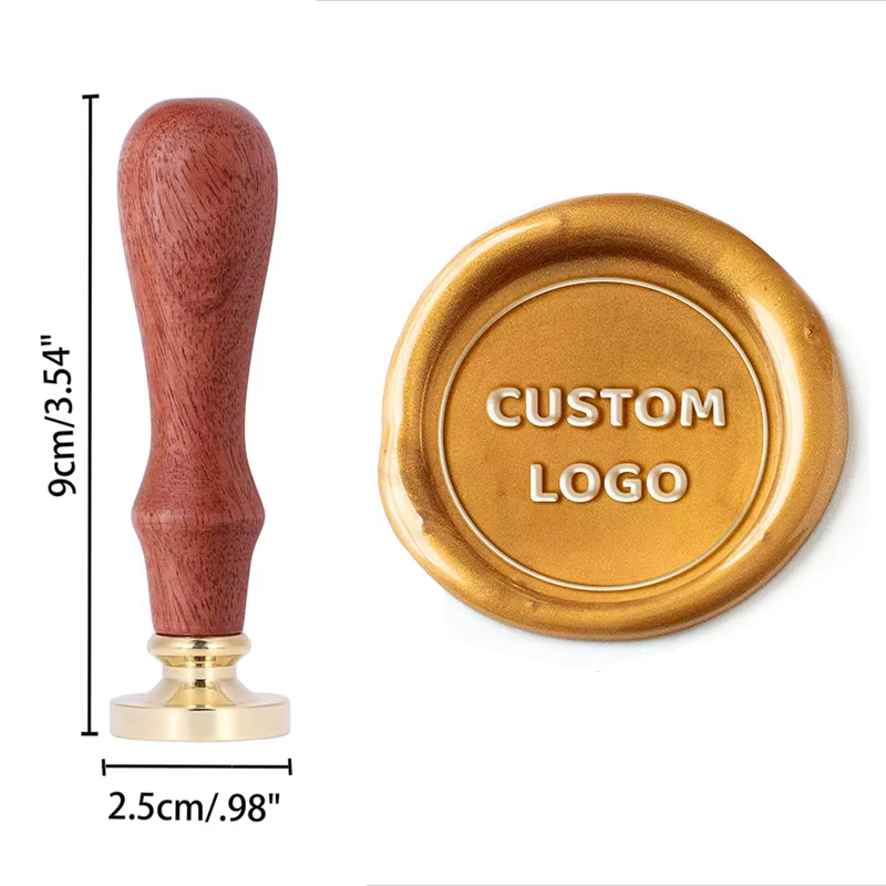 Ensemble de tampons de sceau de cire personnalisés et manche en bois, pour invitation au mariage, pl