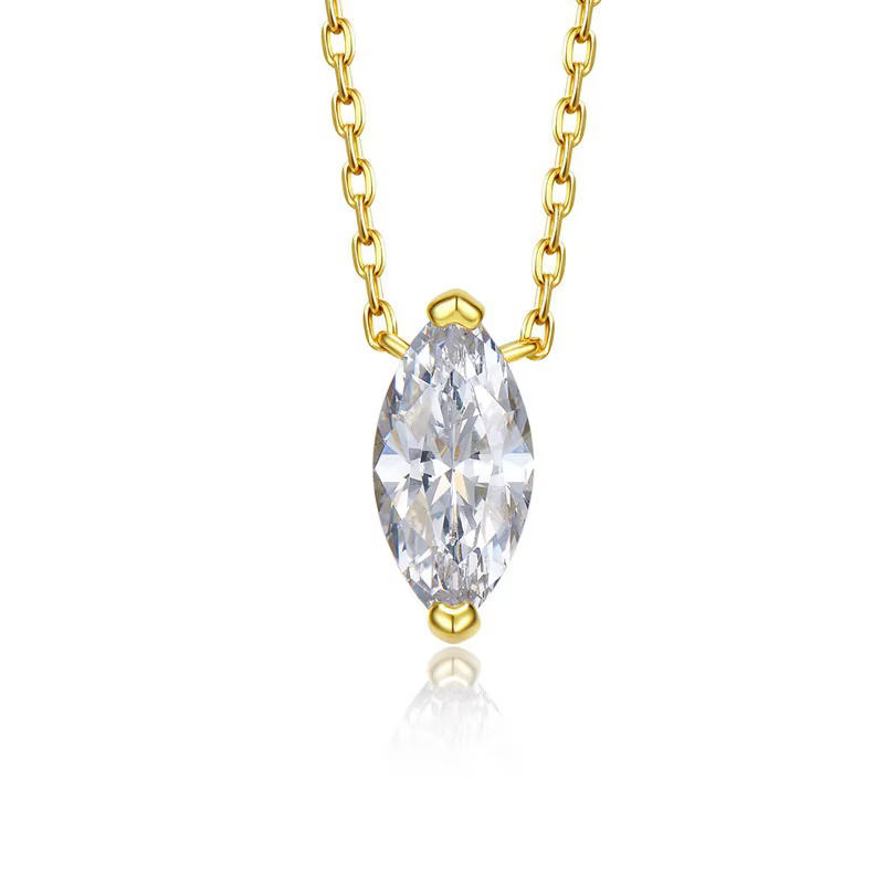 Lnkry – collier Moissanite taille Marquise pour femmes, pendentif Solitaire en argent Sterling s925 