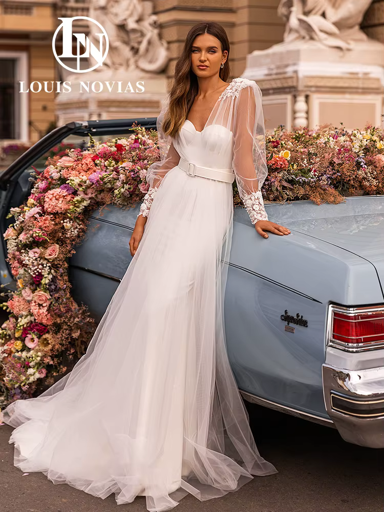 Modiis-Robe de mariée sirène avec veste, dos nu, ajouts élégants, robe de mariée en satin romantique