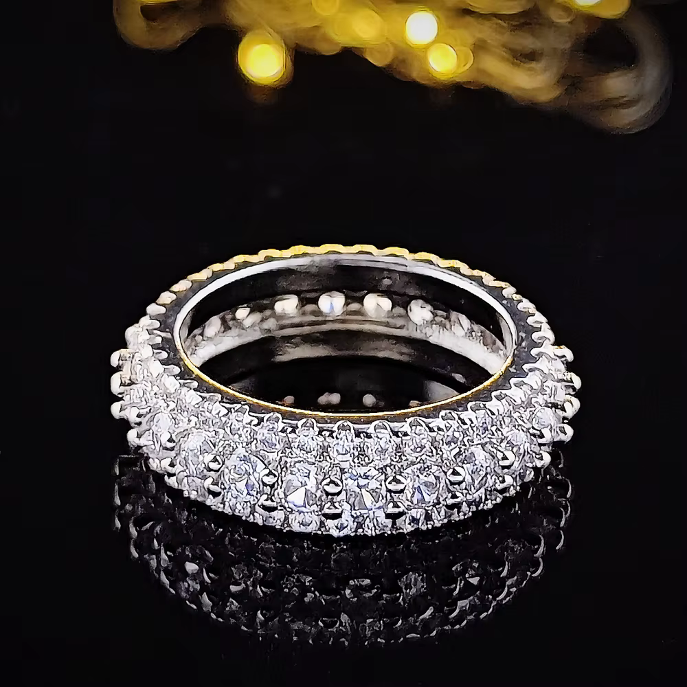 Bague de mariage de luxe Vintage couleur or argent, bague d'éternité pour femmes et hommes, cadeau r
