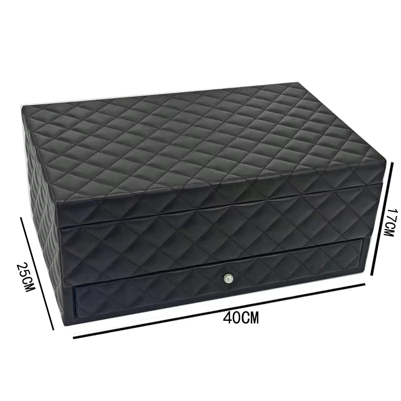 Boîte à bijoux de luxe, boîtes de rangement multifonctions en cuir PU, grand organisateur de bijouti