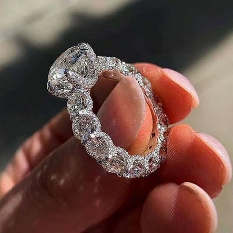 Nouvelle Arrivée Bague de Fiançailles de Luxe Vintage Rétro Couleur Argent pour Femme, Bijou de Doig