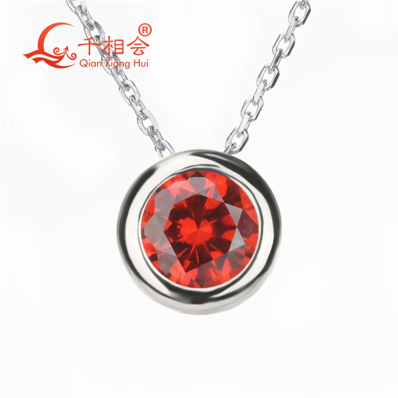 Collier en argent Sterling S925 avec 12 pierres de naissance, pendentif rond en zircone cubique, bij