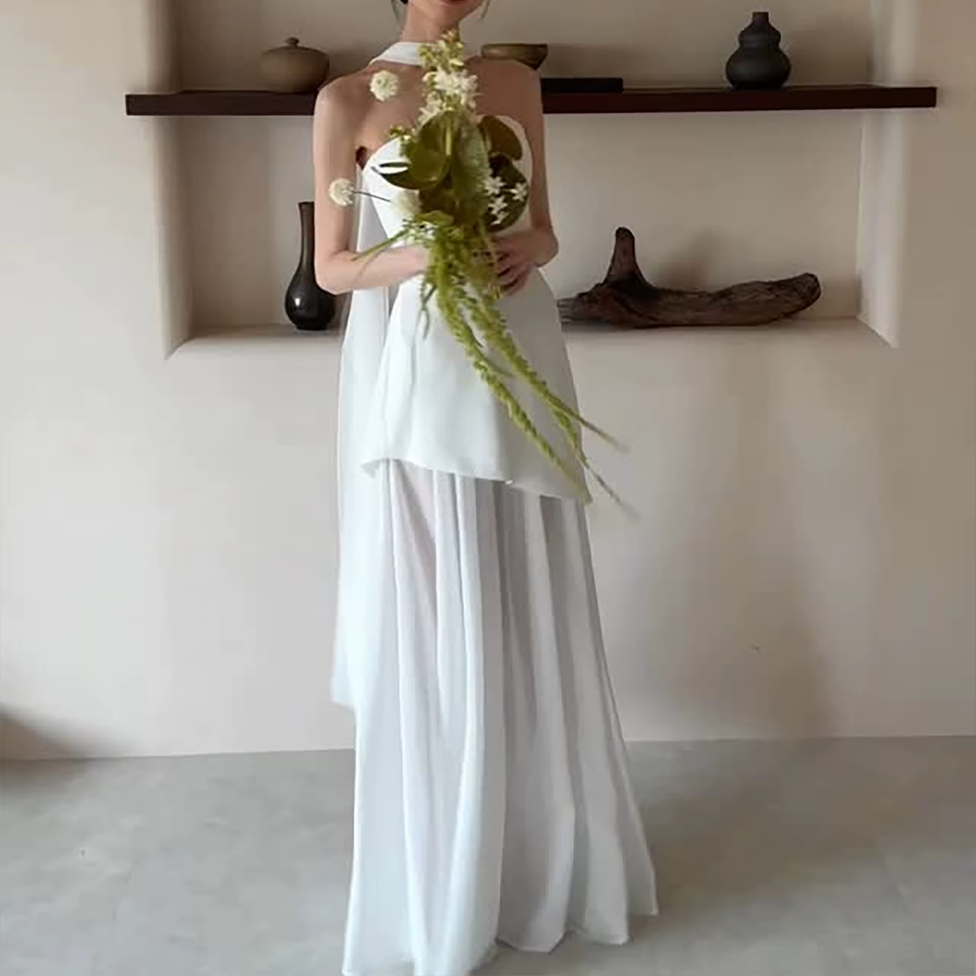 Robes de mariée modernes simples, élégantes, longueur au sol, ligne a, Sexy, sans bretelles, robes d