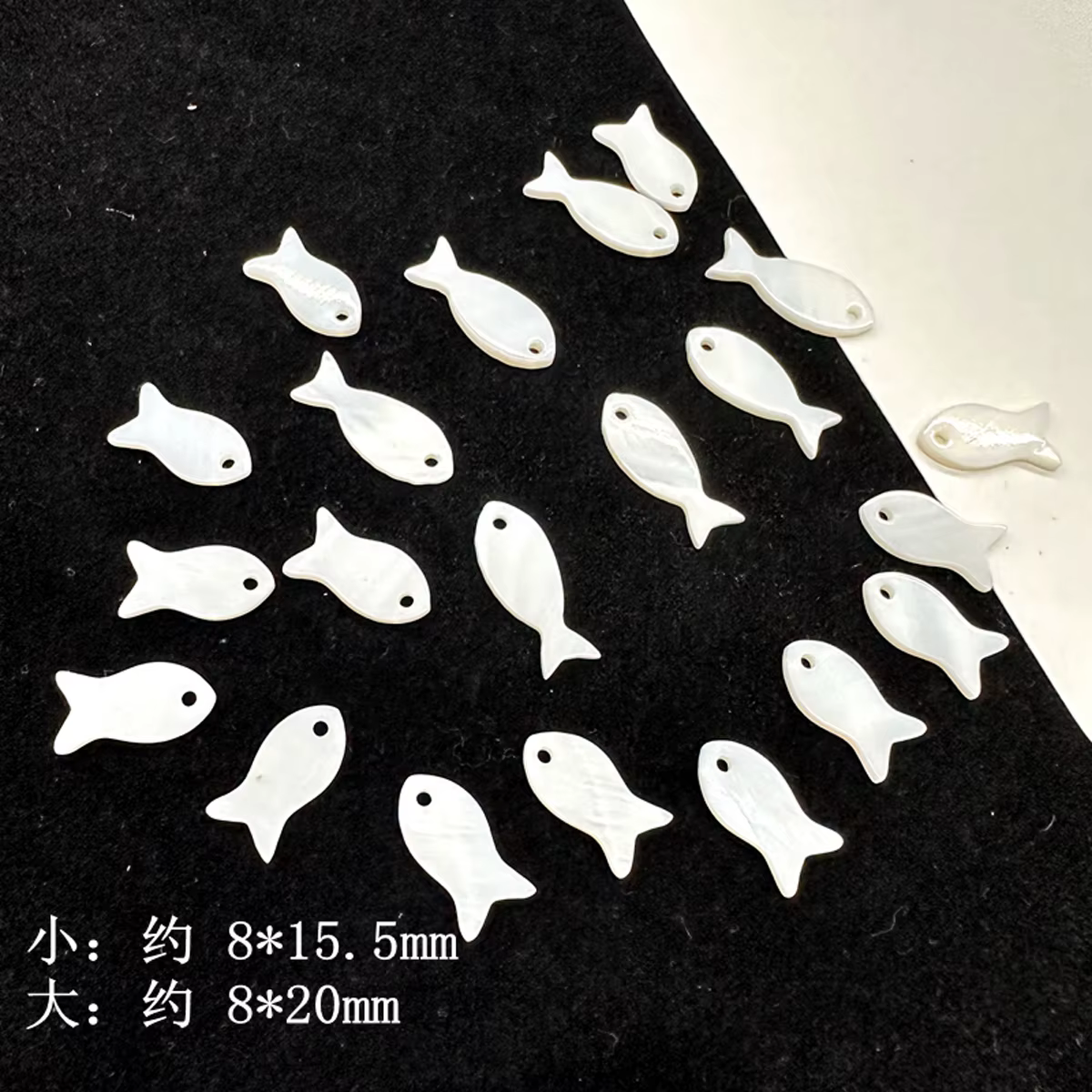 10 pendentifs en nacre en forme de poisson pour la fabrication de bijoux, accessoires DIY pour boucl