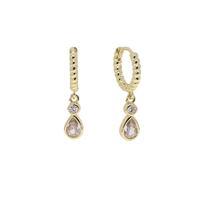 Boucles d'oreilles pendantes en zircone cubique pour femmes, bijoux à la mode, couleur or 5A, géomét