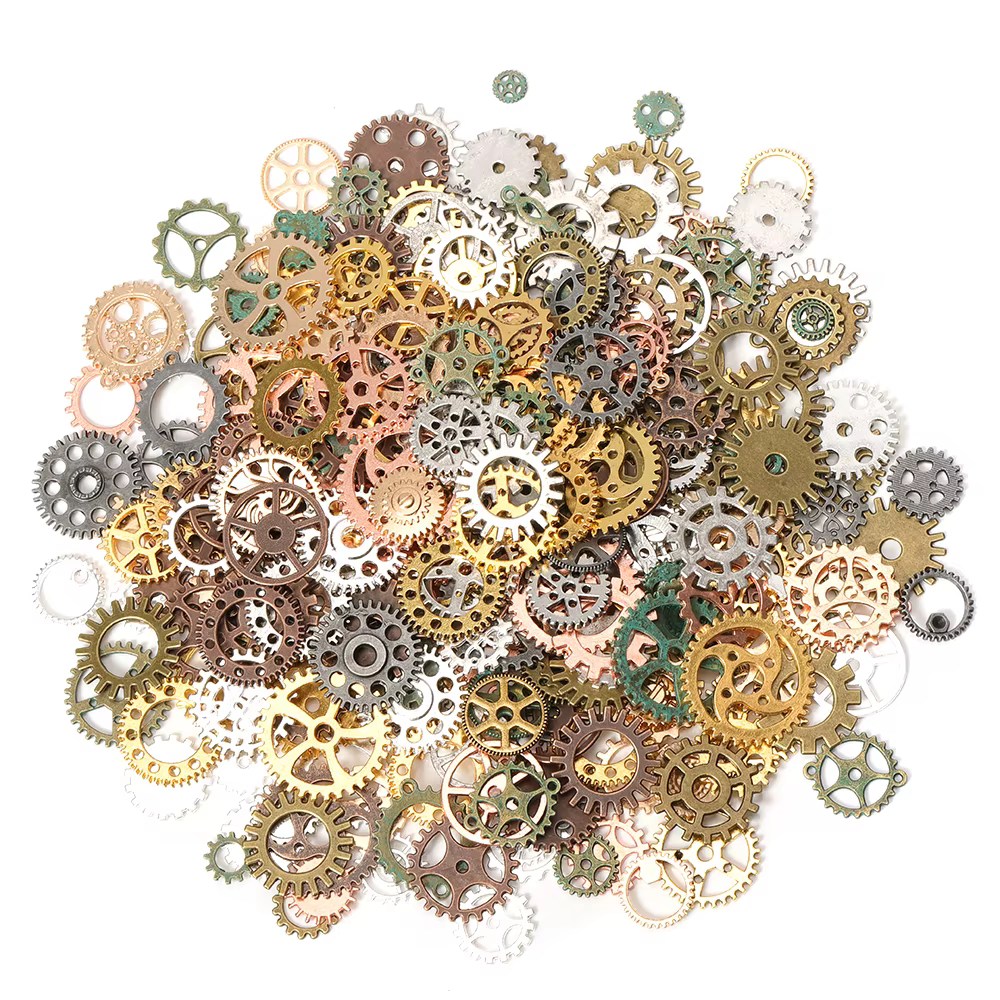 Breloques engrenages Steampunk mixtes, 50g, pendentif, bricolage, artisanat, fabrication de bijoux