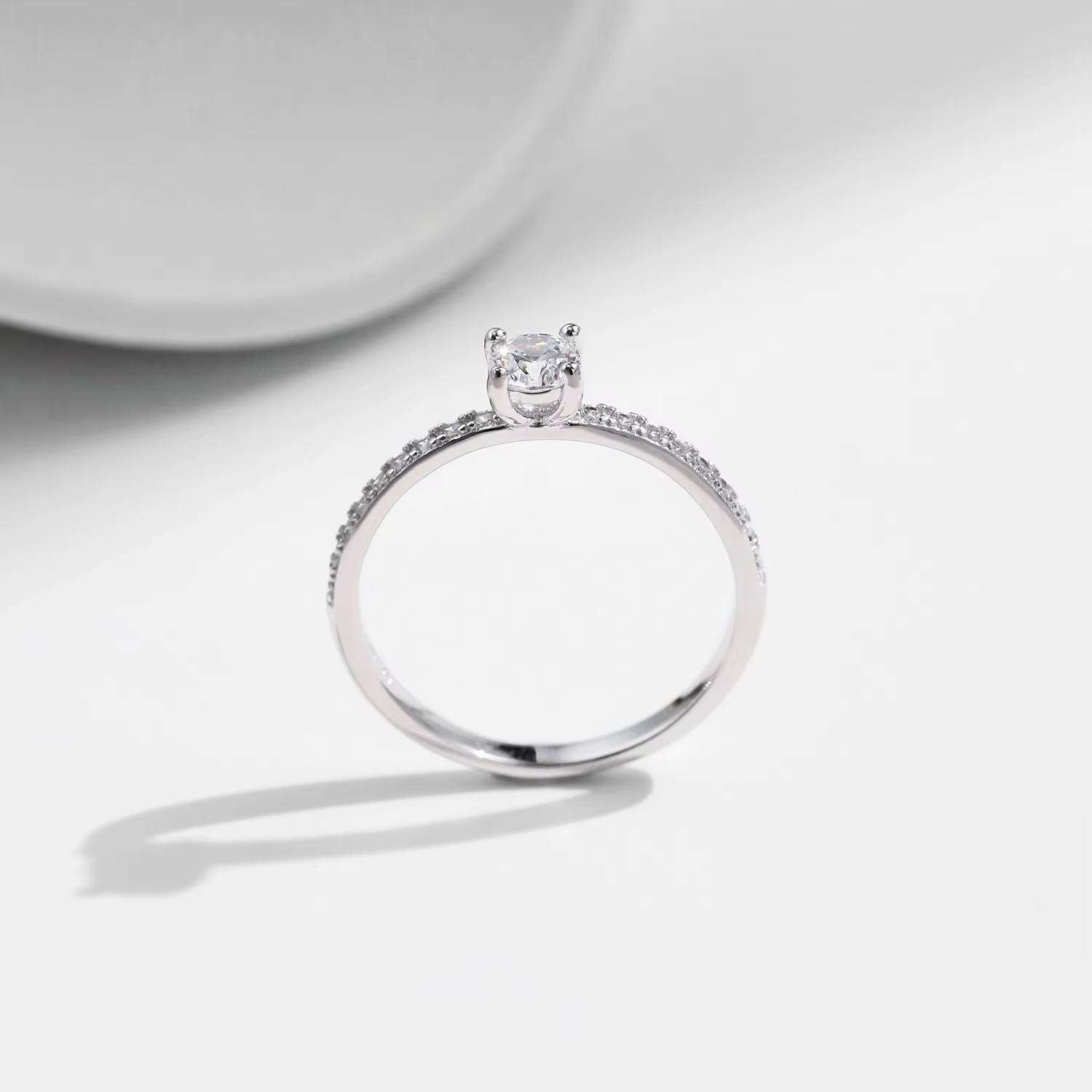 MODIAN D couleur Moissanite bague délicate carré 925 en argent Sterling laboratoire diamant bague po