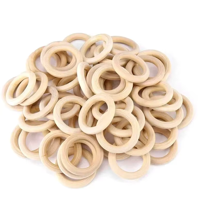 20 pièces de cercles en bois naturel lisse non fini de 30 mm pour macramé, artisanat DIY, fabricatio