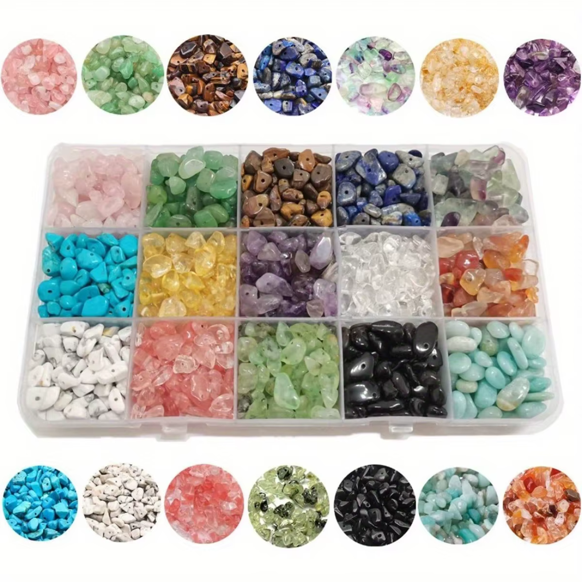 Ensemble de processus de fabrication de bijoux, bracelets/colliers à faire soi-même, 450 pierres pré