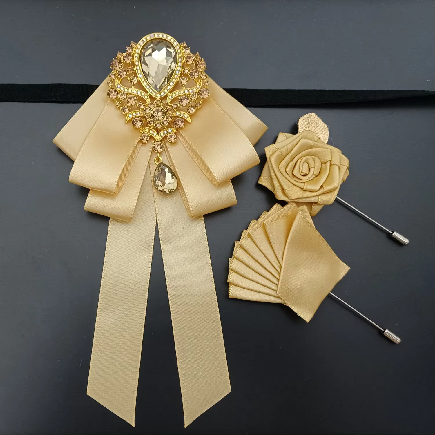 Ensemble de broches à nœud papillon de mariage pour hommes, accessoires de chemise de costume de lux