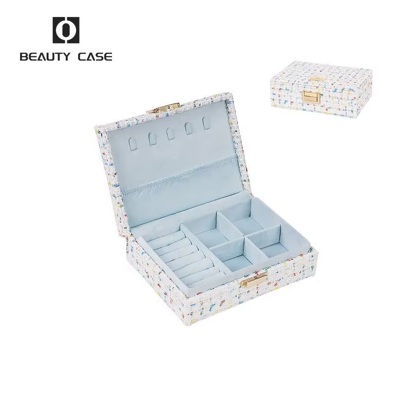 Boîte à bijoux de luxe blanche de grande taille, spéciale pour les maquilleurs sur site, pour ranger